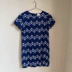 Francesca’s Blue and White Eyelet Mini Dress